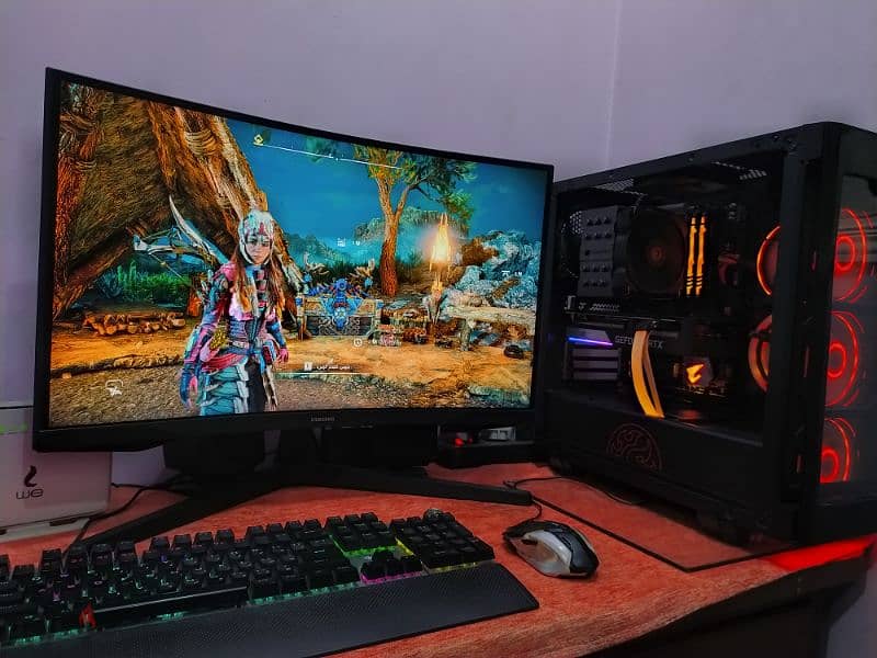 RTX 3060Ti 8 GB GDDR6 + Ryzen5 RX 5600x Turbo PBO 4.85 GHZ كيسه كامله 12