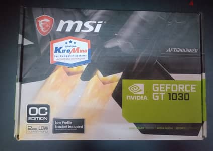 كرت شاشة 2 جيجا Nvidia GT 1030 MSI تركب في الكيسة التاور و الاستيراد