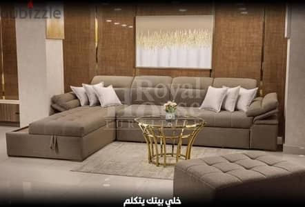 L shaped sofa , L ركنة خشب زان حرف