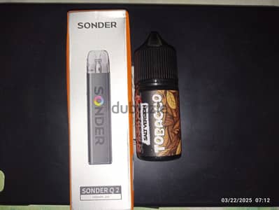 Sonder Q2 جديده لون اخضر + ازازة ليكويد My cloud supercool tobacco 50m