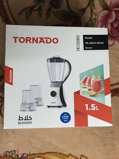 خلاط Tornado 1.5L جديد بالبرشامه