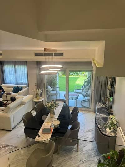 panoramic Golf view apartment 155m with garden for sale with private entrance by amazing price on suez road infront of cairo airport in taj city