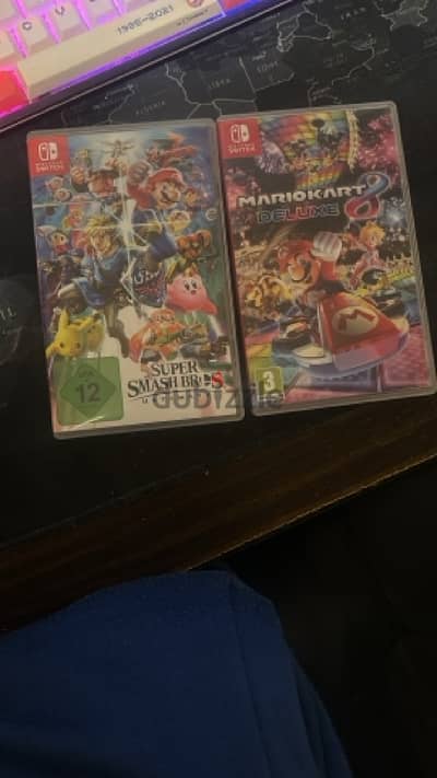 mario kart 8 deluxe and super smash bros nintendo switch