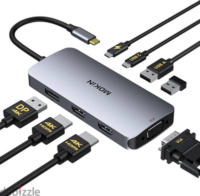 USB C Docking Station Dual Monitor 2 HDMI, 8 in 1 Laptop Hub