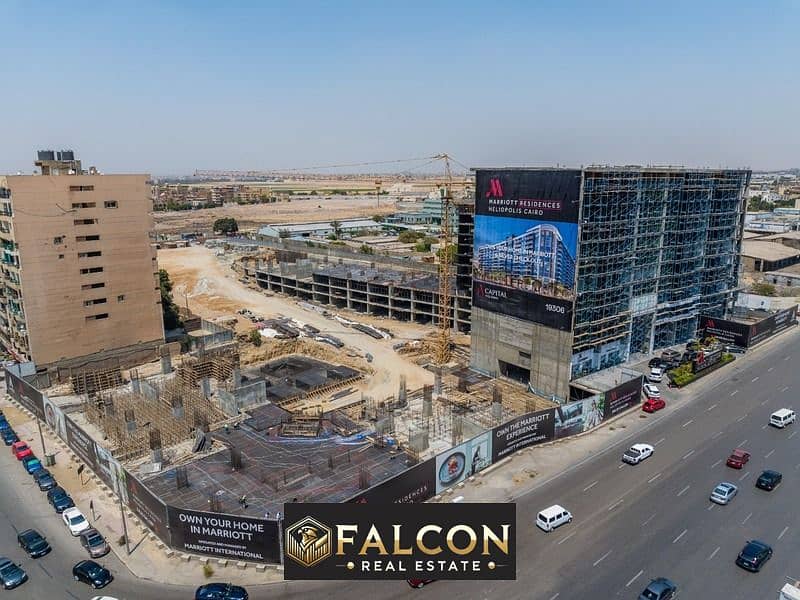 For sale, a hotel apartment under the management of the Marriott Hotel, directly in front of Dar Al-Ishara, in installments 0