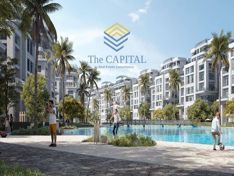 Fully finished apartment with AC's for sale in the heart of new capital | lagoon view and land scape | resale 0