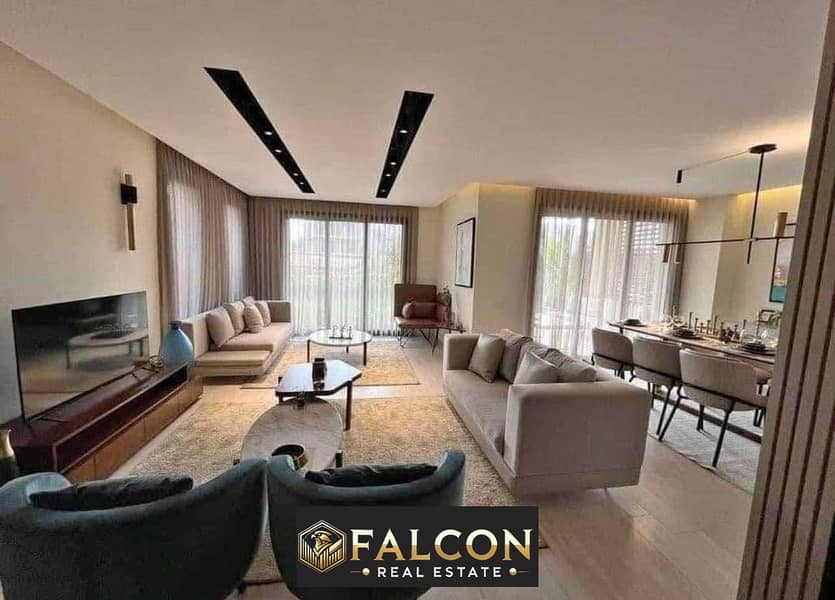 apartment for sale in  5th settlement  in New Cairo, in front of Rehab, with a landscape view, ready for viewing, with installments over 10 years 0