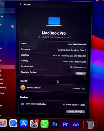 MacBook pro 2017 i7