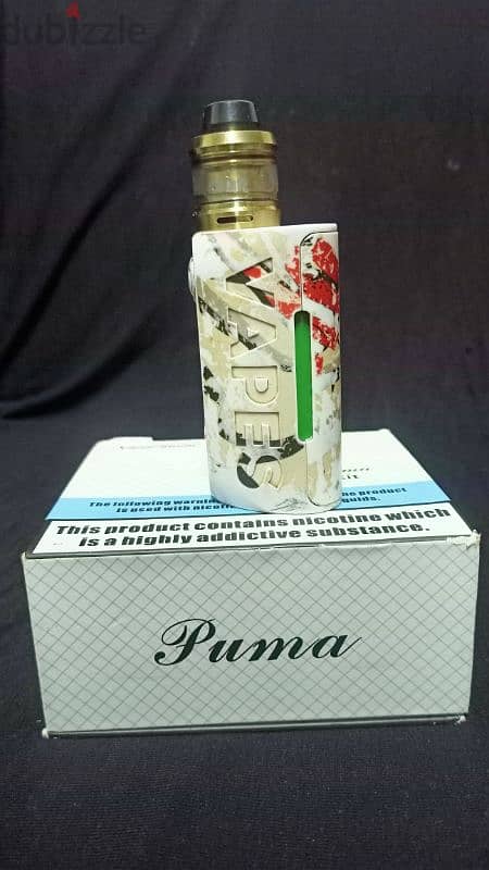 فيب بوما /vape puma :الحالة جيدة جدا بالكرتونة و التانك DL نوعو GEAR و 1