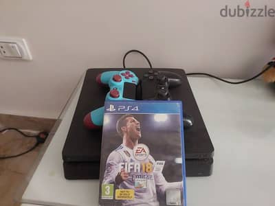 ps4 with 2 controllers and fifa 24,18 and an fortnite acc