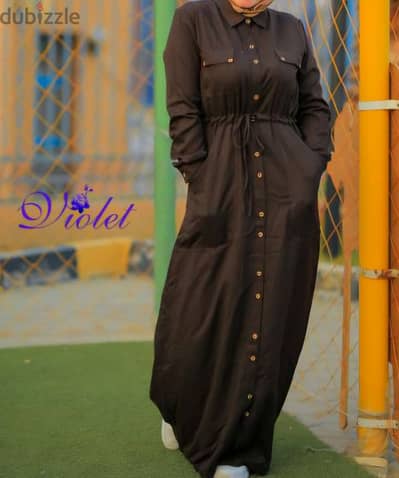 فستان maxi dress لون بني مقاس XXL