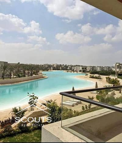 ready to move with 3,9 million cash finished super lux with furniture +ac's  3bedrooms for sale in azha ain sokhna first lagoon row corner location