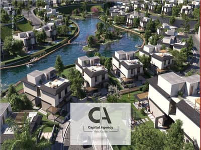 Apartment for sale in the heart of the Fifth Settlement in Telal East  5% down payment only Distinctive view directly on the lagoon * Telal East *