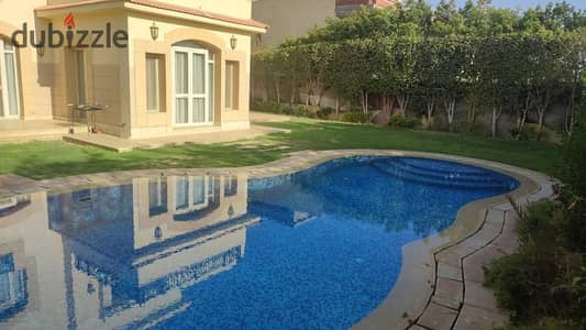 Furnished villa for rent in Gardenia 2 Compound, Sheikh Zayed, With a swimming pool