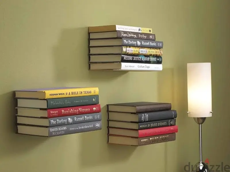 3 invisible book shelf ارفف كتب