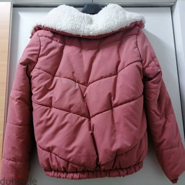 Defacto Pink Puffer Fur Jacket 1