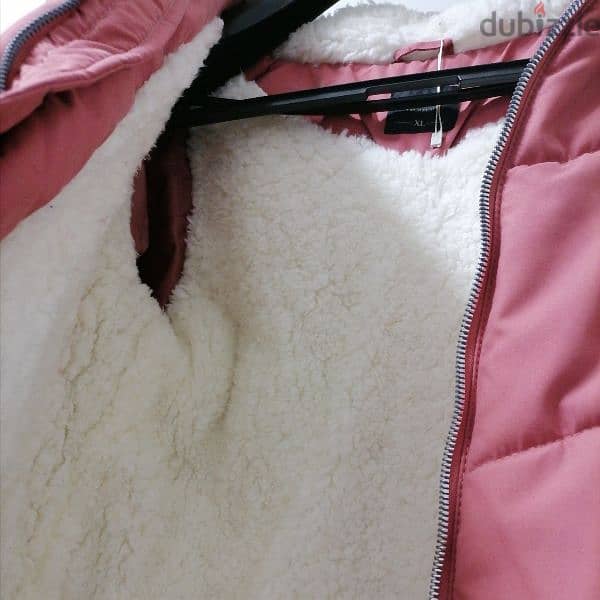 Defacto Pink Puffer Fur Jacket 2