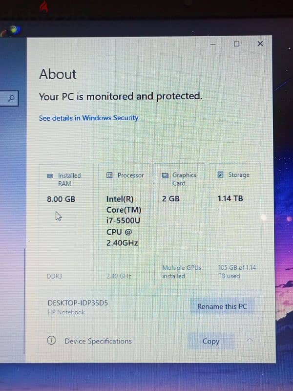 HP core i7 zero 5
