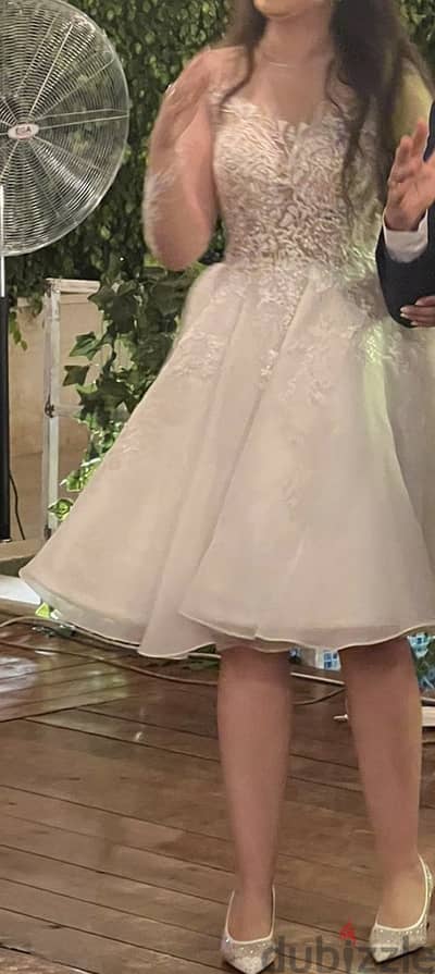 Engagement/katb ketab white dress