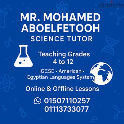 Private Science & Physics Tutor – From Grade 4 to 12**
