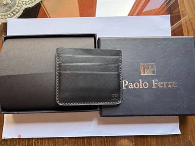 New Paolo Ferre leather card holder  كراته ، جلد طبيعي إيطالي جديده