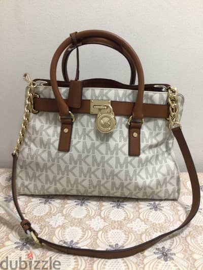 شنطة ما يكل كورز اصلى كبيرة Michael Kors large Tote Bag logo vanilla