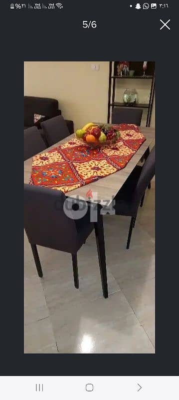 ترابيزه سفره و٦كراسي مستورده