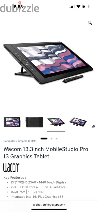 Wacom 13.3inch MobileStudio Pro 13 Graphics Tablet