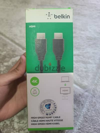 كبل Hdmi  من belkin 3متر 4K كبل سريع جدا