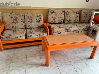 Complete living set of 5 wooden pieces