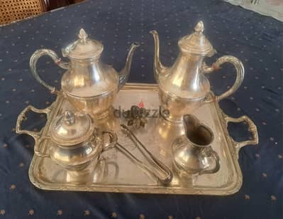 Antique silver metal tea set 7 items belonging to my grandmother