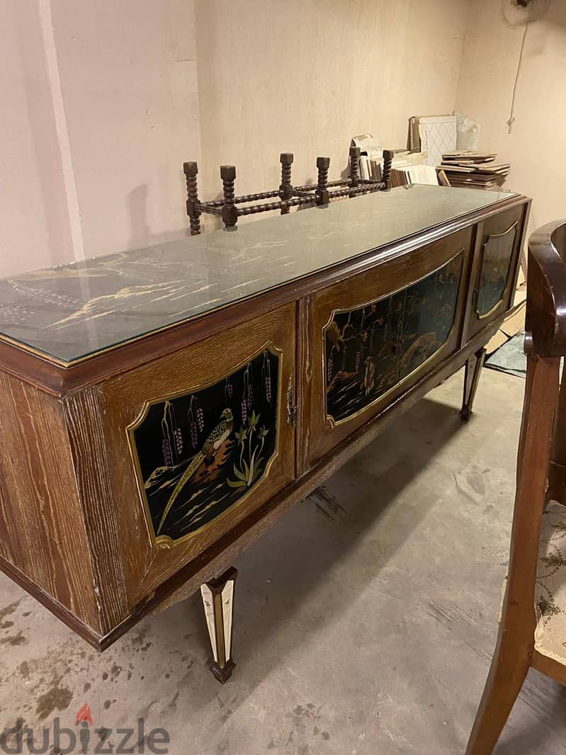 Complete dining room with 2 buffets, a small bar, and 8 chairs 6