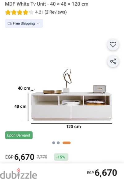 TV table 120 x 40 x 48 - New