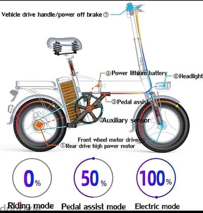 Foldable Electric Bicycle (E- Bike) - walked 40 kms only