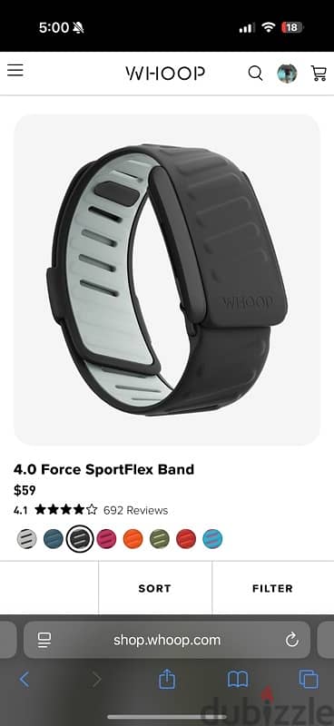 Whoop 4.0 Force SportFlex Band used