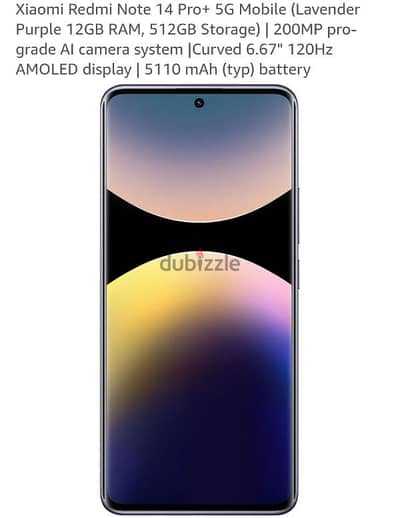 Xiaomi Redmi Note 14 Pro+ 5G Mobile (Lavender Purple 12GB RAM, 512GB
