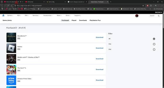 playstation USA account 31 games