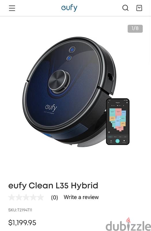Eufy L35 Hyprid+ robot vacuum and mop, 3200pa, iLaser mapping 3