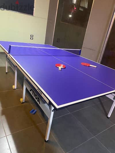 أقوى ترابيزة بينج بونج ping pong استيجا STIGA بالشبكة والمضارب لقطة