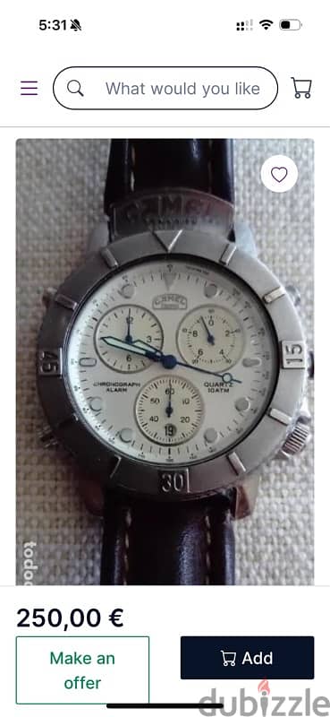 ORIGINAL CAMEL TROPHY SUPERCHRONO CHRONOGRAPH WATCH