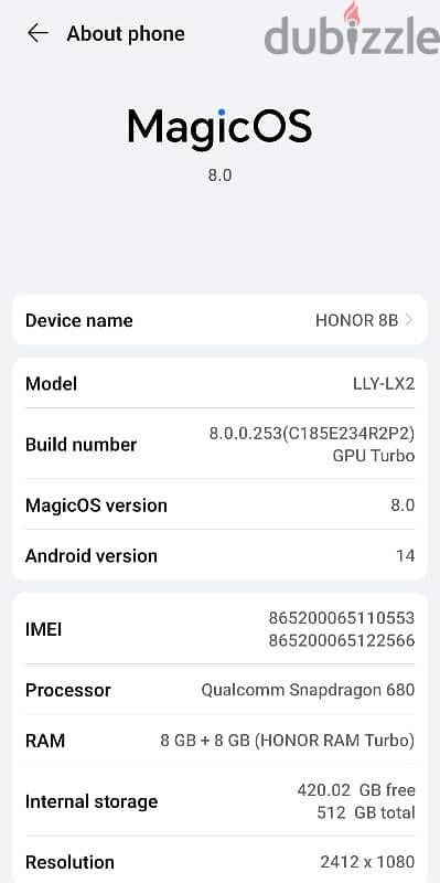 Honor x8b 7