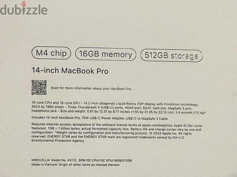 Macbook pro 14inch m4 chip 16gb ram 512 gb storage 2