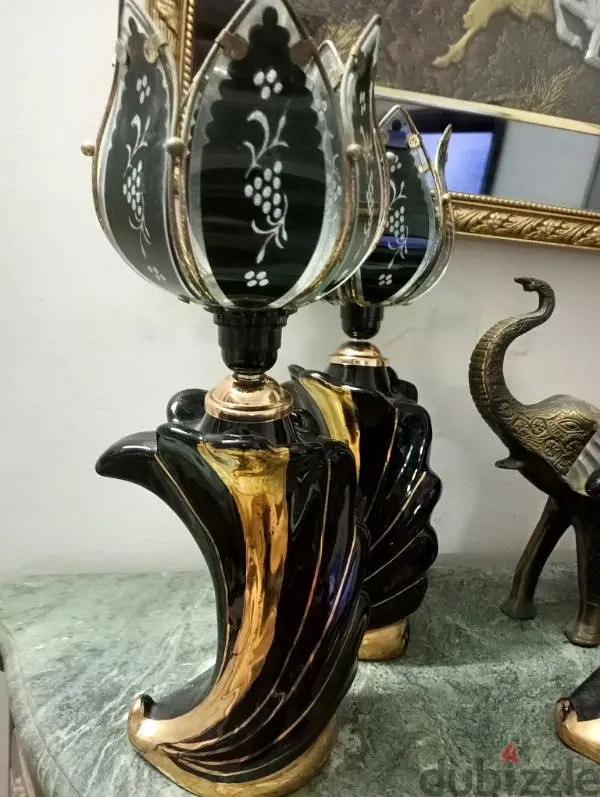 Lámparas de cerámica, metal y madera en excelente estado