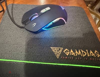 gamdias gaming rgb mouse with mousepad