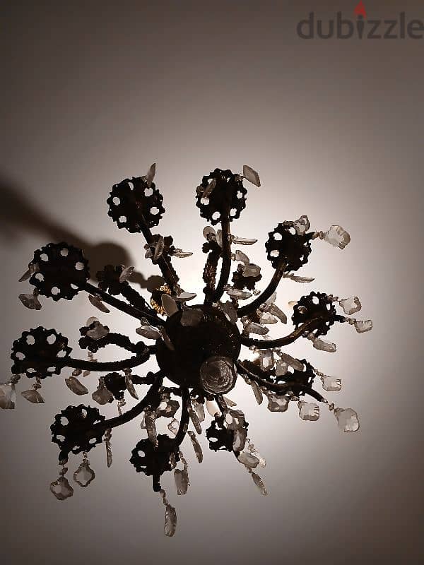 2 antique brass chandeliers in rare condition 2