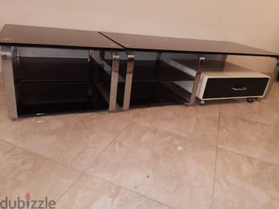 Modern Black Glass Screen Unit