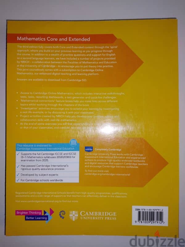 Cambridge IGCSE Mathematics Coursebook 1