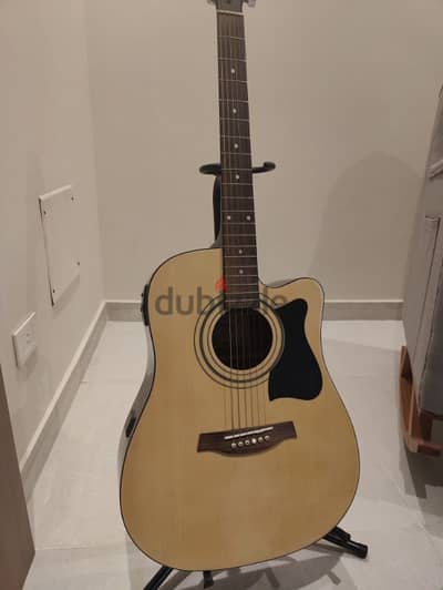 vintage Ibanez acoustic electric guitar with semi hard case