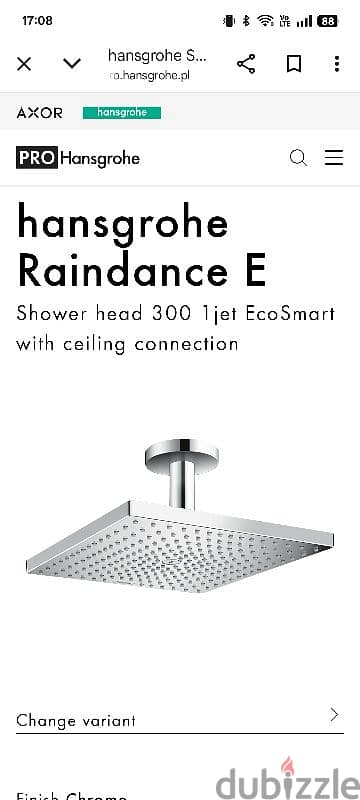 Hansgrohe Raindance E shower head 300 jet ecoSmart