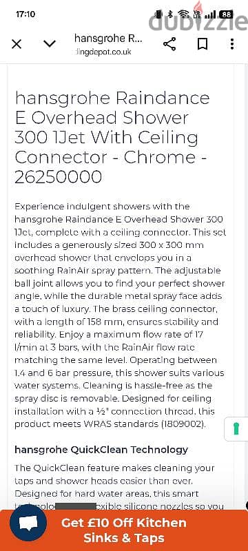Hansgrohe Raindance E shower head 300 jet ecoSmart 6